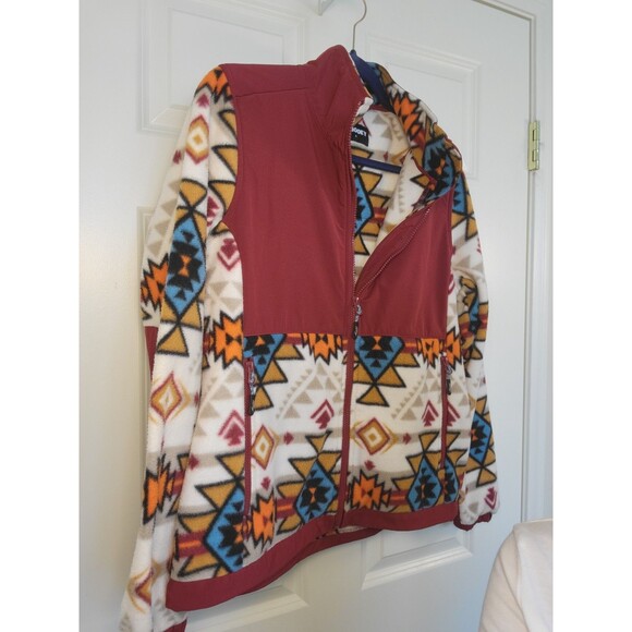 Hooey Aztec Full Zip Fleece Jacket Southwestern Rodeo Size M Style HJ081BUCR - Picture 1 of 9